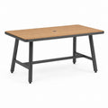 Tavolo da giardino rettangolare marrone e antracite in WPC e alluminio 160 x 90 x 75 cm