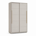 Armadio guardaroba a 2 ante scorrevoli beige in pannello truciolare nobilitato 120 x 60 x 200 cm
