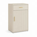 Armadio stretto a 1 anta e 1 cassetto beige in MDF 60 x 40 x 120 cm