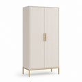Armadio guardaroba 2 ante bianco in MDF rettangolare 80 x 45 x 180 cm
