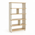 Libreria a 5 ripiani bianco e rovere in MDF 80 x 30 x 180 cm