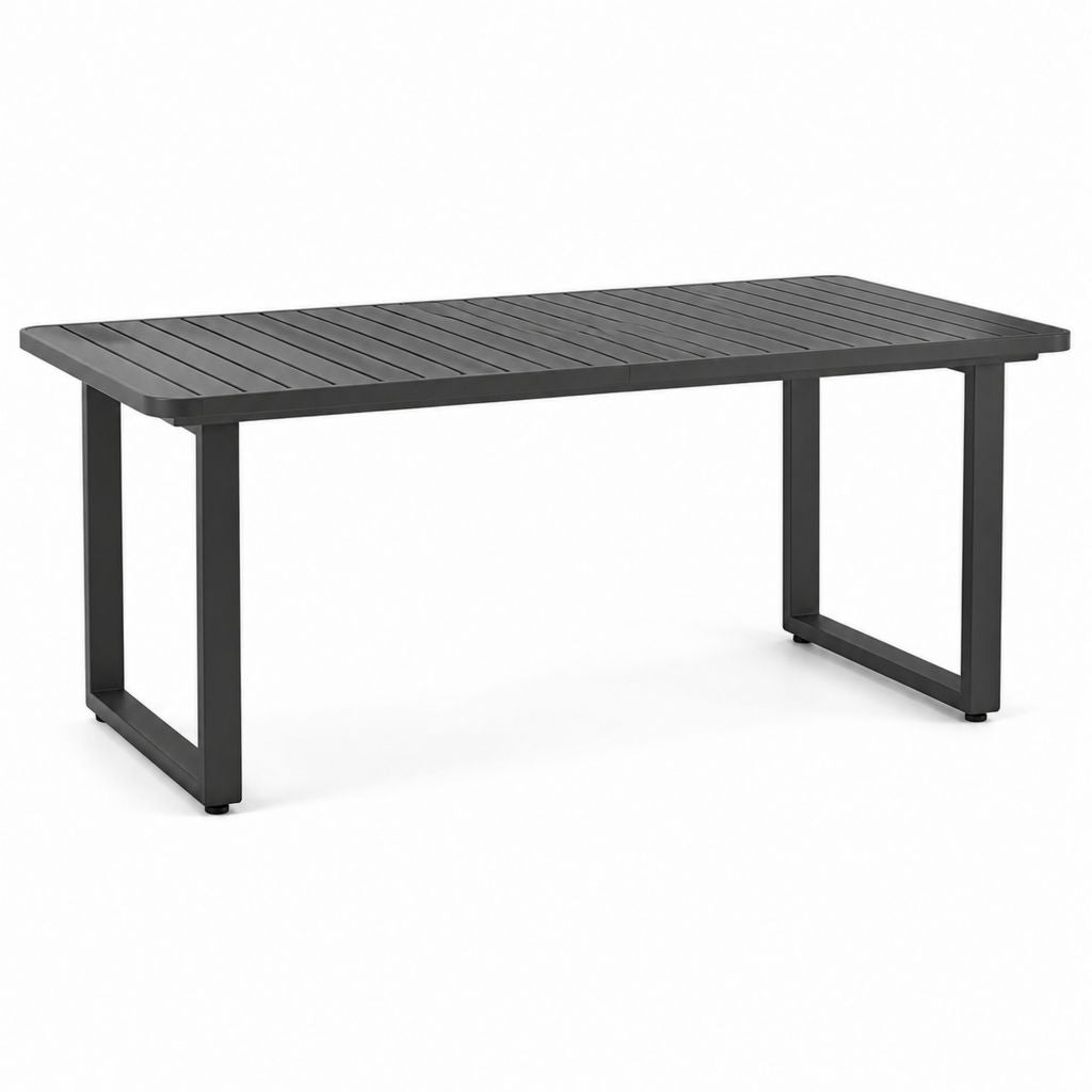 Tavolo da giardino rettangolare antracite in alluminio 150 x 90 x 75 cm